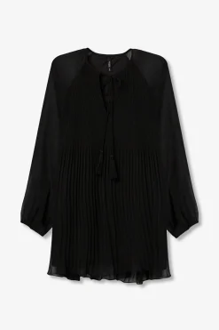 Vestido Plisado con Cord&oacute;n