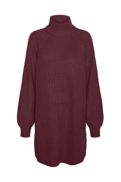 vestido punto cuello alto canal&eacute;