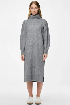 Vestido punto midi cuello alto