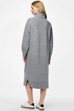 Vestido punto midi cuello alto