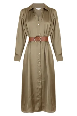 Vestido satinado camisero