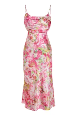 Vestido satinado estampado