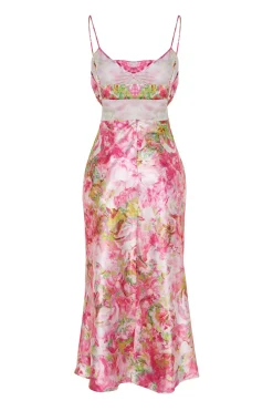 Vestido satinado estampado