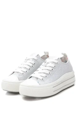 Zapatilla de lona metalizada