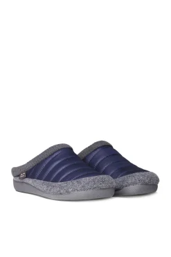 Zapatilla Para Hombre Tipo Zueco En Fieltro Y Tejido Acolchado