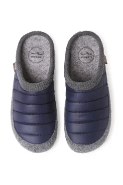 Zapatilla Para Hombre Tipo Zueco En Fieltro Y Tejido Acolchado