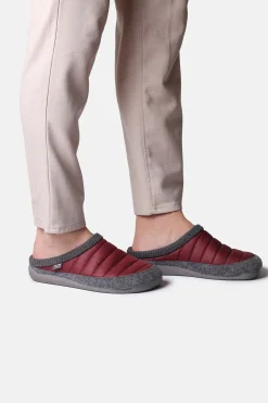 Zapatilla Para Hombre Tipo Zueco en Fieltro y Tejido Acolchado