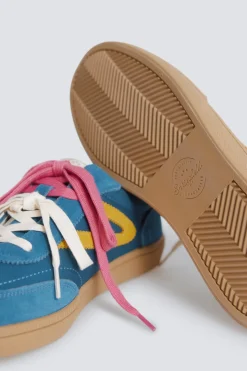 Zapatilla piel color retro