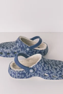 Zapatillas casa zueco forrado flores