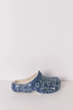 Zapatillas casa zueco forrado flores