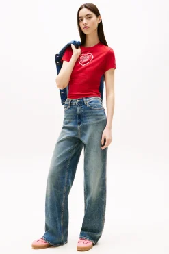 Zapatillas de mujer de serraje en color rosa de Tommy Jeans.