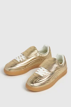 Zapatillas De Piel Metalizadas