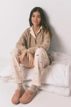 Zapatillas tipo zueco ante rosa